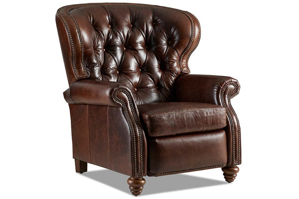 Arthur "BIG MAN" Tufted Wingback Leather Recliner – Oversized Comfort With Timeless Elegance