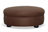 Image of Evan 36", 40", 44", Or 48" Inch Round Leather Ottoman (4 Sizes Available)