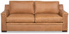 Image of Francisco 86 Inch Two Seat Layered Track Arm Leather Pillow Back Couch With Nails