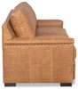 Image of Francisco 86 Inch Three Seat Layered Track Arm Leather Pillow Back Couch With Nails