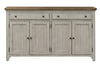 Image of Aberdeen Farmhouse Style Antique White Storage Dining Buffet