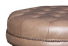 Image of Alder Tufted 36", 42" Or 46" Inch Round Leather Ottoman (3 Sizes Available)