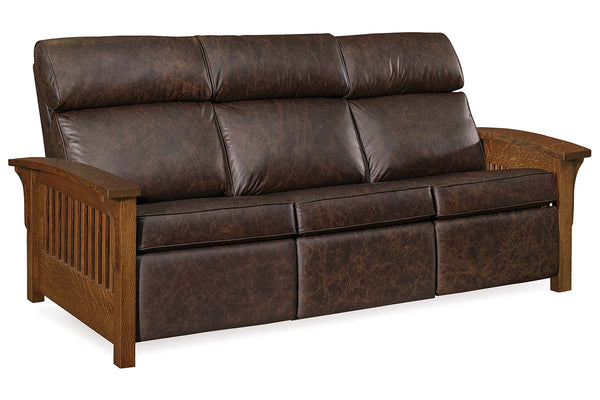 Aldrich Arts And Crafts Style Mission Leather Reclining Sofa Collection