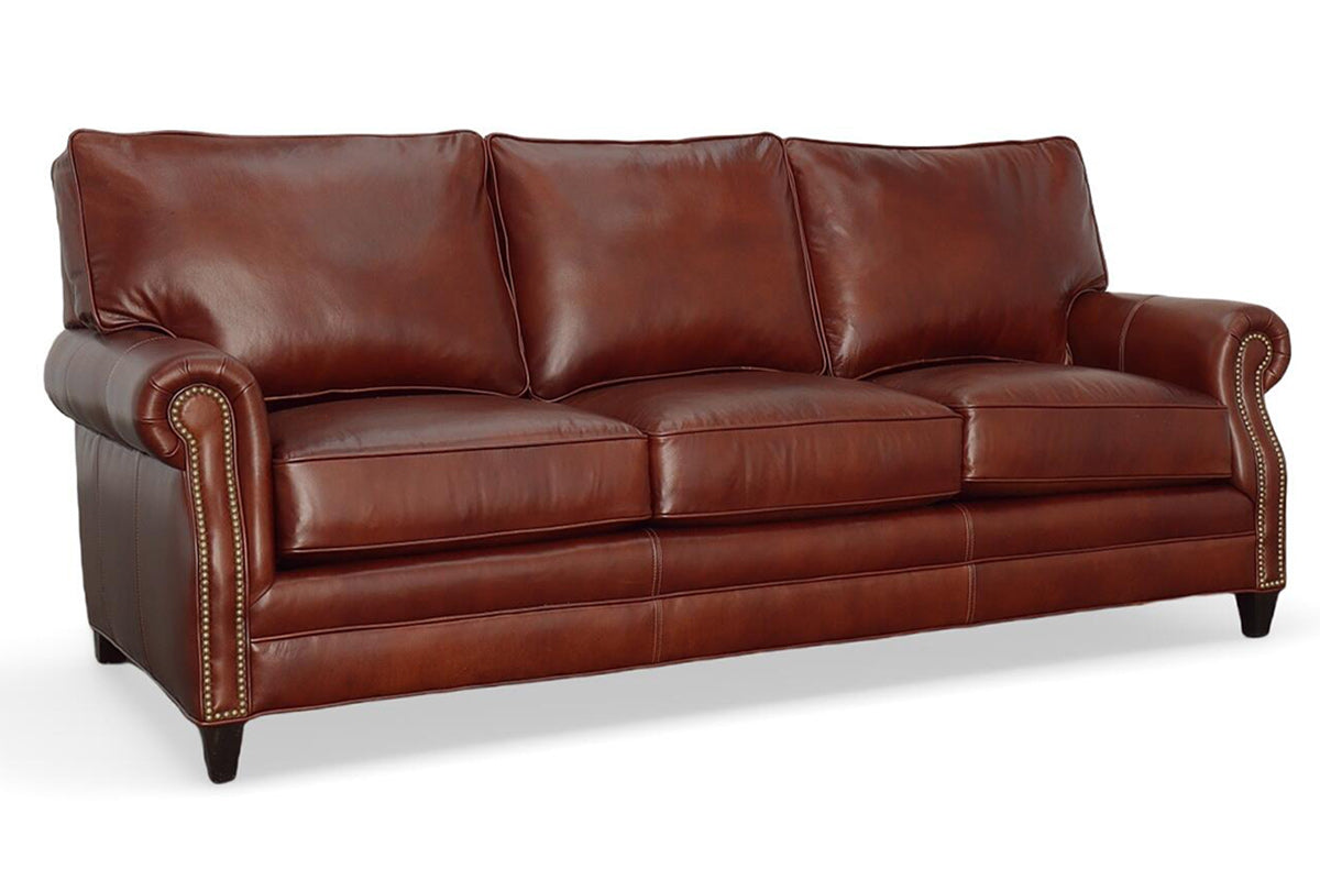 3 cushion leather top sofa