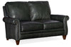 Image of Amani Traditional Pillow Back Leather Loveseat