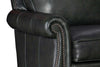 Image of Amani Traditional Pillow Back Leather Loveseat