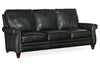 Image of Amani 88 Inch Traditional Three Cushion Pillow Back Leather Sofa