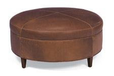 Andover "Ready To Ship" 40 Inch Round Leather Bench Ottoman (Photo For Style Only)