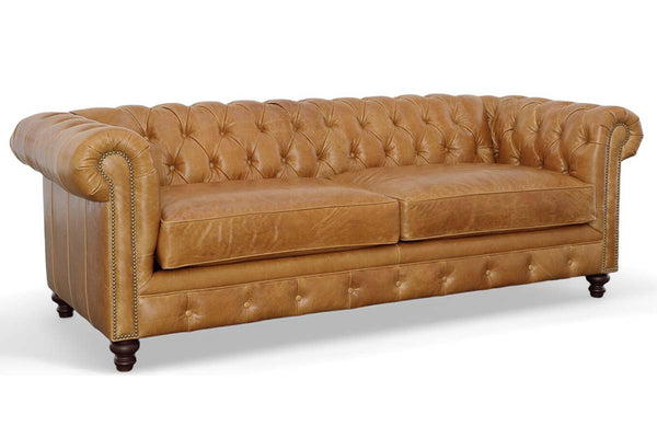 Benedict Chesterfield Leather Sofa - Club Furniture