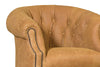 Image of Brantley Leather Tufted SWIVEL Barrel Accent Chair With Nail Trim