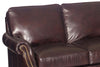 Image of Broadway Traditional Pillow Back Leather Loveseat