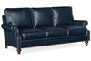 Image of Broadway 82 Inch Traditional Three Cushion Pillow Back Leather Sofa