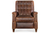 Image of Brookshire Leather Biscuit Back Tufted Recliner Chair