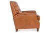 Image of Brookshire Leather Biscuit Back Tufted Recliner Chair