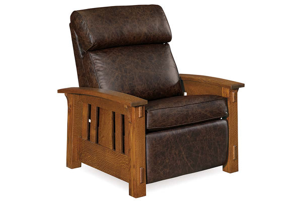 Burrow "Wall Hugger" Mission Style Leather Reclining Chair