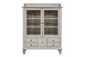 Carlee Antique Linen Modern Farmhouse Storage Dining Display Cabinet