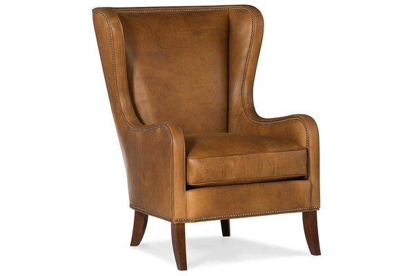 Clement Tall Wing Back Leather Accent Club Chair