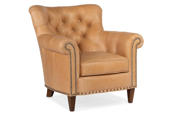 Clyde Tufted Leather Accent Club Chair