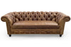 Image of Colburn 94 Inch Chesterfield Single Bench Cushion Tufted Leather Sofa