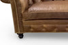 Image of Colburn 94 Inch Chesterfield Single Bench Cushion Tufted Leather Sofa