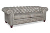 Image of Colburn 94 Inch Chesterfield Tufted Leather Queen Sleeper Sofa