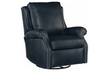 Cutler Brown Leather Recliner Chair with Pillow Back and Swivel "Ready To Ship" (Photo For Style Only)