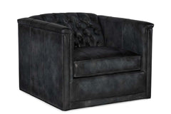 Devonshire Tufted SWIVEL Leather Club Chair
