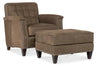 Image of Fitzpatrick Leather Tufted Biscuit Back Accent Club Chair