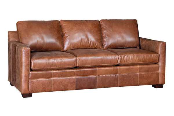 Hadley Contemporary Track Arm Leather Sofa Collection