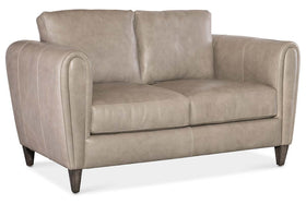 Halifax Bespoke Pillow Back Leather Loveseat