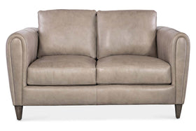 Halifax Bespoke Pillow Back Leather Loveseat