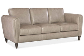 Halifax 84 Inch Bespoke Three Cushion Pillow Back Leather Sofa