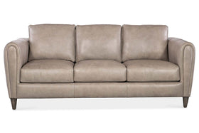 Halifax 84 Inch Bespoke Three Cushion Pillow Back Leather Sofa