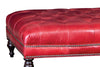 Image of Hubert Tufted 36", 42" Or 46" Inch Square Leather Ottoman (3 Sizes Available)