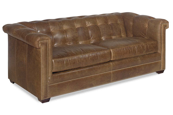 Hyde Vintage Tufted Leather Queen Sleeper Sofa - Club Furniture