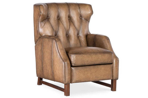 Karl Nature Leather "Quick Ship" Tufted Push Back Recliner