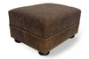 Image of Maverick Leather Footstool Ottoman w/ Nailhead Trim