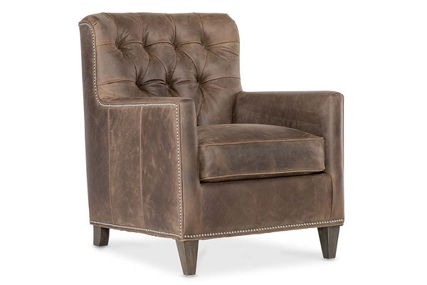 Monty Tufted Leather Accent Club Chair