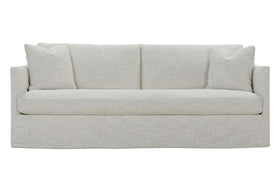 Nash I 82 Inch Sloping Track Arm Single Bench Cushion Fabric Slipcovered Sofa