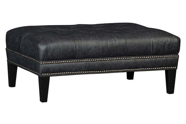 Owen Tufted 36", 42" Or 46" Inch Rectangular Leather Ottoman (3 Sizes Available)