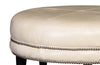 Image of Peter 36", 42" Or 46" Inch Round Leather Ottoman (3 Sizes Available)