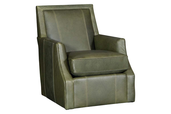 Ryan Leather Tight Back SWIVEL Accent Chair