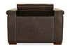 Image of Savion Saddlewood Leather "Quick Ship" Chesterfield Recliner- OUT OF STOCK UNTIL 5/25/25