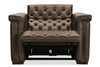 Image of Savion Saddlewood Leather "Quick Ship" Chesterfield Recliner- OUT OF STOCK UNTIL 5/25/25