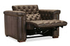 Image of Savion Saddlewood Leather "Quick Ship" Chesterfield Recliner- OUT OF STOCK UNTIL 5/25/25