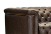 Image of Savion Saddlewood Chesterfield 88 Inch "Quick Ship" Wall Hugger Power Leather Reclining Sofa