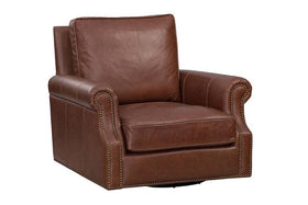 Shelley Chaps SWIVEL "Quick Ship" Traditional Top Grain Leather Pillow Back Chair