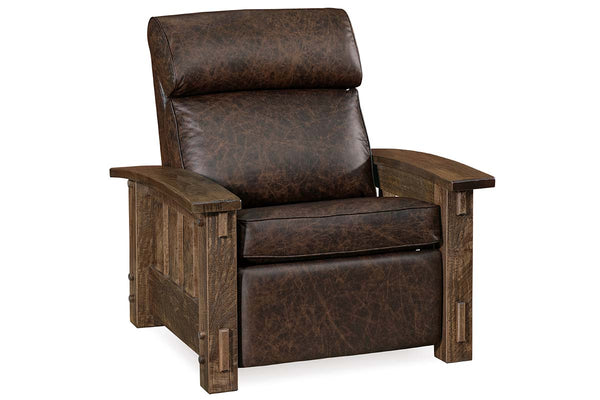 Stockton "Wall Hugger" Roughsawn Mission Style Leather Reclining Chair