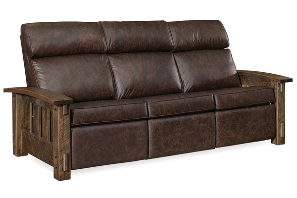 Stockton Roughsawn Mission Style Reclining Leather Seating Collection