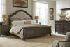 Image of Sutton Queen Or King Saddle Brown Tufted Panel Bed "Create Your Own Bedroom" Collection